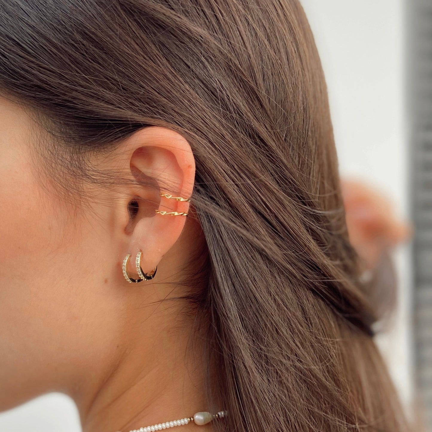 Earcuff doble trenzado