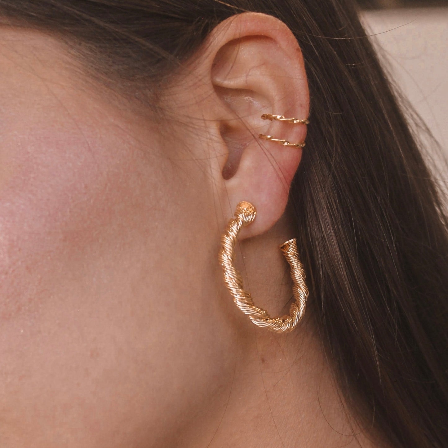 Earcuff doble trenzado